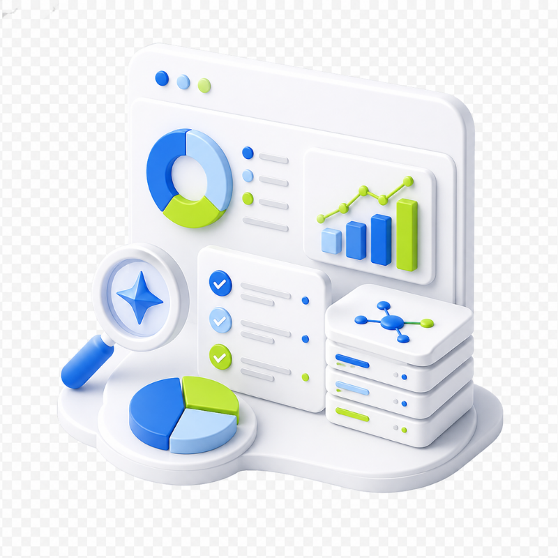 Multi-chart dashboard with pie and bar graphs